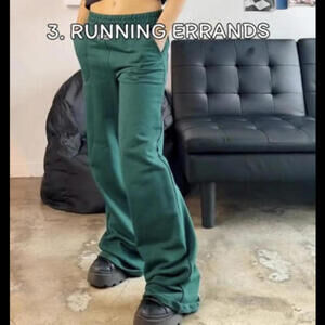 DON’T EAT THE HOMIES dark green wide leg sweatpants